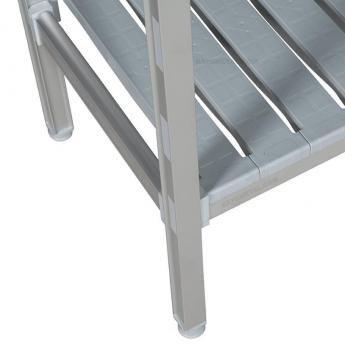 Zoom du rayonnage alimentaire aluminium
