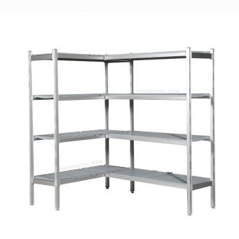 Rayonnage alimentaire aluminium position  angle sans accessoires