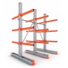 Vue générale du rayonnage cantilever double embase