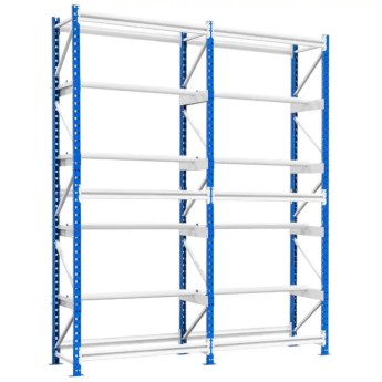 Vue de 3/4 du rayonnage porte bobines